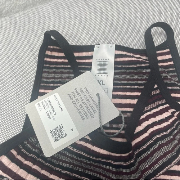 Savage x Fenty SET Thicc Rib Cami and Booty Short in Fine Wine Purple Line Werk - Picture 6 of 14